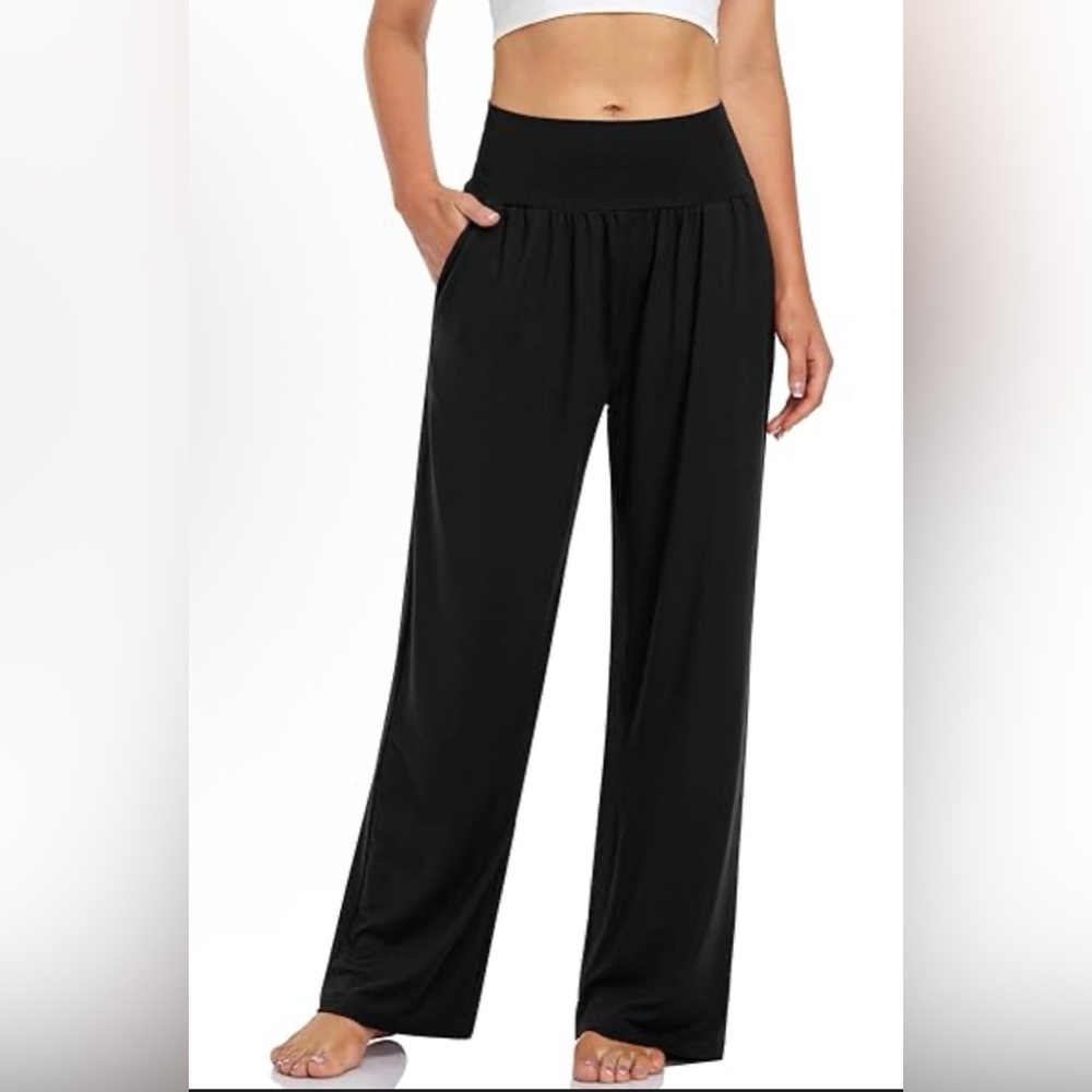 Chic Black Wide Leg Women's Pants